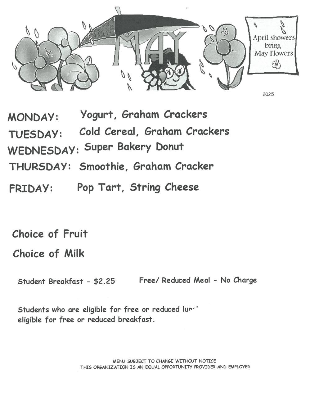 Breakfast Menu Breakfast Menu